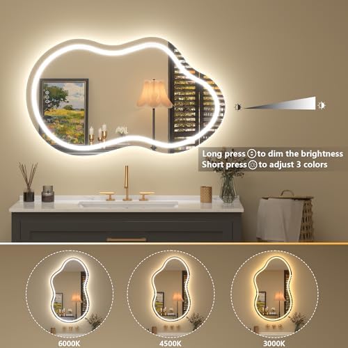 20x32 Inch Irregular Led Bathroom Vanity Mirror - Image 3