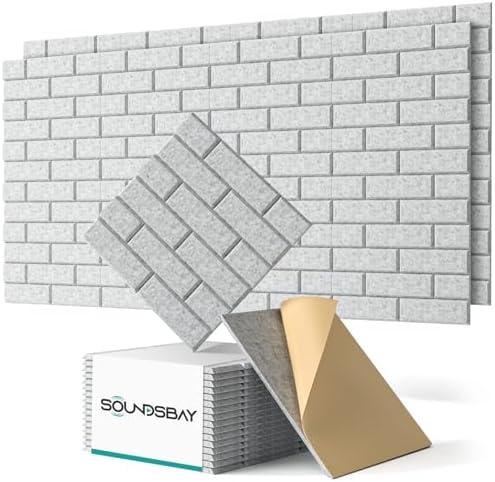 Soundsbay 18-Pack Brick Acoustic Panels, Self-Adhesive by Soundsbay