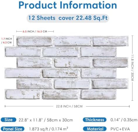 COMSTICKC 3D Peel and Stick Faux Brick Wall Panels - Image 5