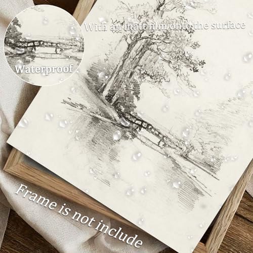 uniro Sketch Tree Canvas Wall Art Prints - Image 4