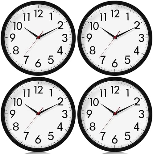 4 Pack Multi-Time Zone Clocks Silent Non Ticking Quartz Battery Operated by Unknown