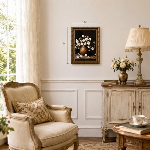 Vintage White Flower Canvas Wall Art - Image 3