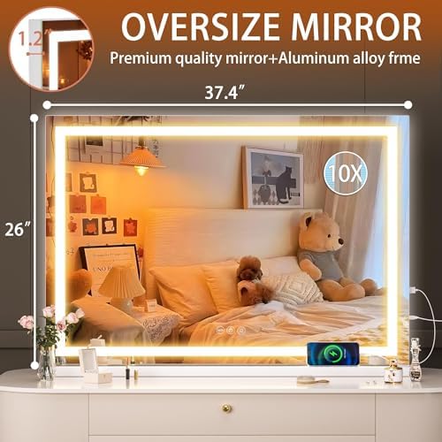 Hasipu Vanity Mirror with Lights, Lighted Makeup Mirror with Dimmable 3 Modes - Image 2
