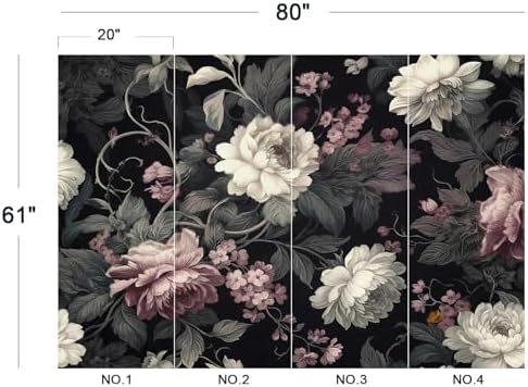 Elegant Dark Background Floral Peony Pattern Wallpaper - Image 5