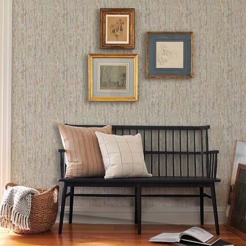 Okydoky Woven Peel and Stick Wallpaper 17.3"x393" Colorful Paint Grasscloth - Image 3