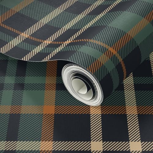 Spoonflower Autumn Plaid Dark Peel and Stick Wallpaper - Image 2