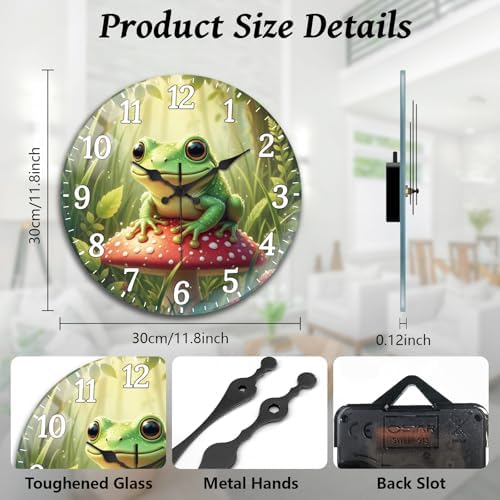 peacoblue Tree Frogs Wall Clocks Battery Operated - Image 2