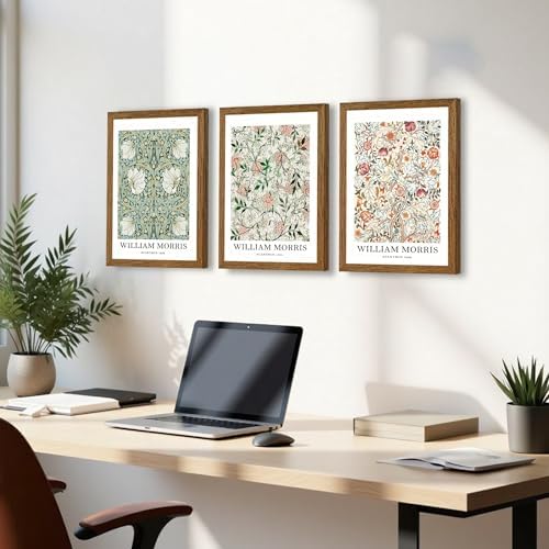 William Morris Classic Wall Art Green Pink And White Floral Picture 12x16in - Image 5
