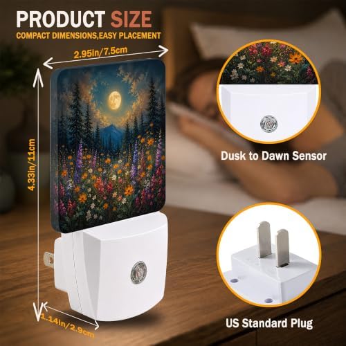 Night Light, Dusk to Dawn Nightlights Plug-in Wall Decorative - Image 3