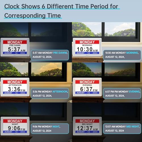 Soobest Dementia Clocks for Seniors, 7” Digital Date Clock Large Display - Image 6