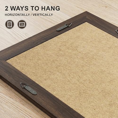 Farmhouse Rustic Wood Framed Bathroom Vanity Mirror - Image 3