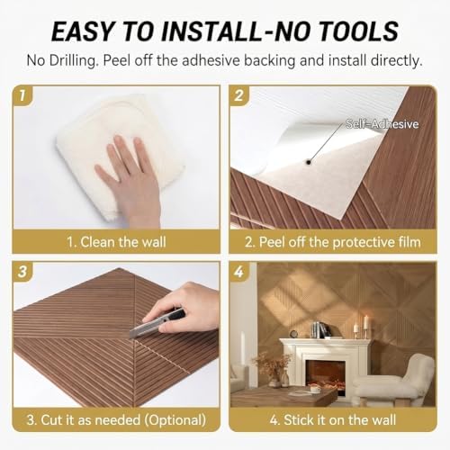Acoustic Wall Panels 24x24 Inch 12pack Decorative Peel and Stick Wall Tiles - Image 5