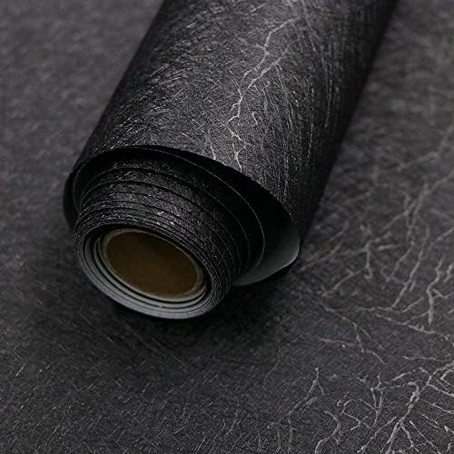Black Silk Wallpaper Embossed Self Adhesive Peel and Stick Contact Paper by Abyssaly