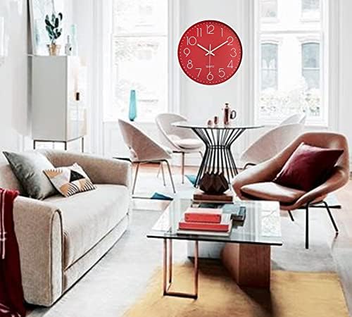 12 in Wall Clock Non-Ticking Quartz Silent Battery Operated Round Clocks Home - Image 3