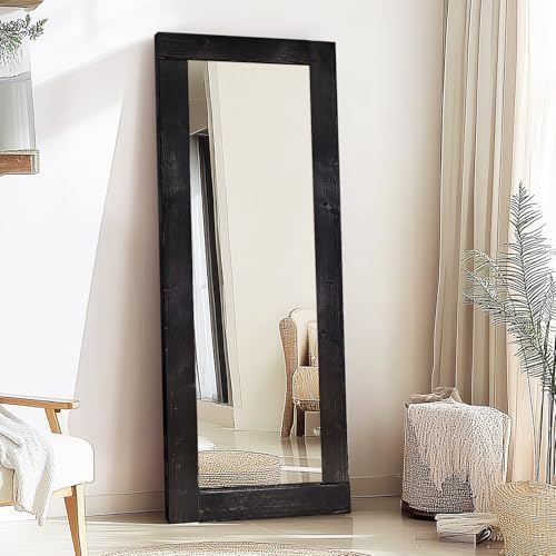 65x24in Full Length Mirror, Solid Wood Convex Frame by ABSWHLM
