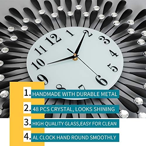 24 INCH Large Wall Clock for Living Room Decor, Non-Ticking Quiet Metal Petals - Image 5