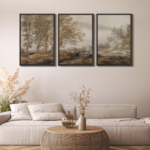 MUDECOR Framed Canvas Print Wall Art Pastoral Elegance Golden Age Landscape - Image 4