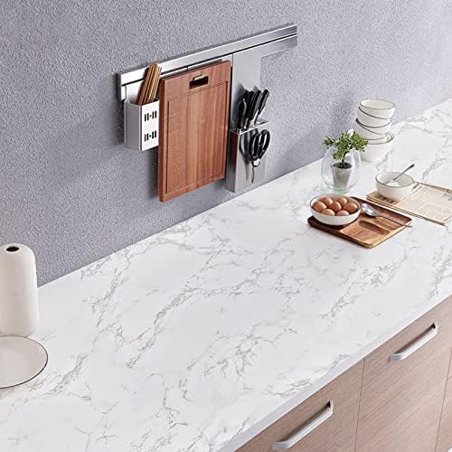 Marble Contact Paper White Extra Wide Peel and Stick - Image 4