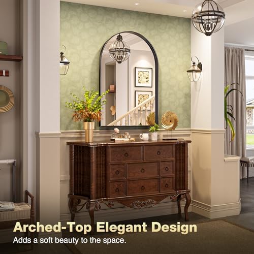 Brightify Arched Mirror, 20 x 30 Inch Black Arch Mirror - Image 6