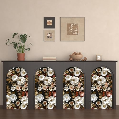 Laatse Dark Gold Floral Wallpaper Peel and Stick 17.5" × 393" - Image 2