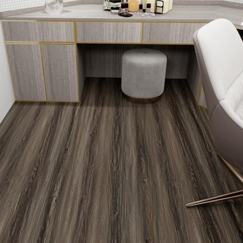 Wood Grain Peel and Stick Floor Tiles, 11.8" W × 118" L, Dark Color - Image 6