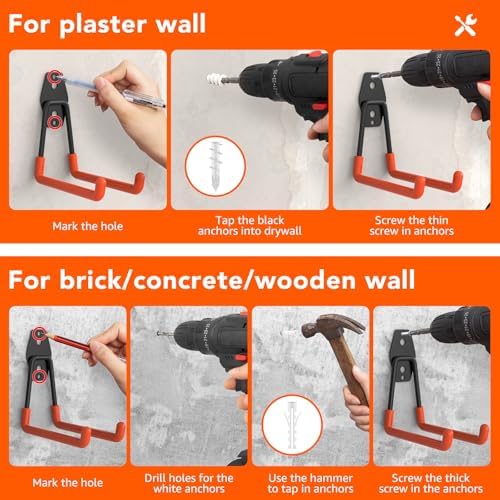 42-Pack Heavy Duty Wall Mount Garage Hooks - Image 4