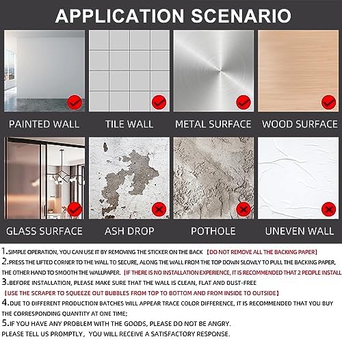practicalWs 15.7"x 590.5" Grey Wallpaper Self Adhesive Peel and Stick - Image 7