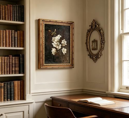 xikafou 3D Textured Canvas Wall Art, Vintage Carved Gold Frame - Image 5