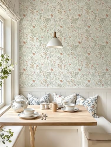 Floral Peel and Stick Wallpaper Vintage Floral Contact Paper 17.3" x 78.7" - Image 5
