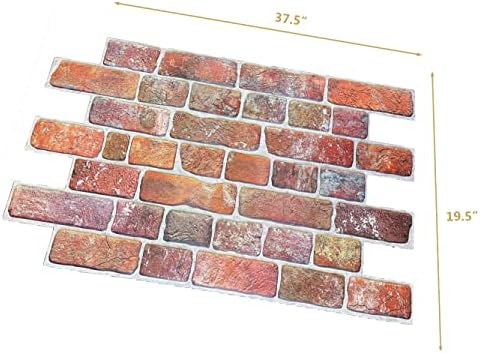 Retro-Art 3D Wall Panels, Faux Brick in Red, 37.5" x 19.5", Cover 25.39 sq.ft. - Image 5