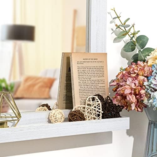 Emfogo Wall Mirror with Shelf, 20 x 16 inch Farmhouse Decor Wall Mirror Hanging - Image 3