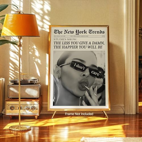 Trendy Black and White Newspaper Wall Art 8x12 in Unframed Vintage Magazine - Image 2