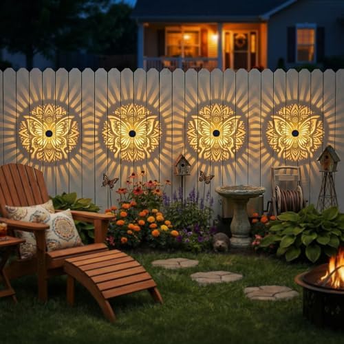 2 Pack Solar Fence Lights Metal Solar Powered Outdoor Wall Deck Step Lights - Image 3
