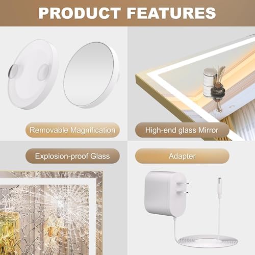 Hasipu Vanity Mirror with Lights, Lighted Makeup Mirror with Dimmable 3 Modes - Image 6