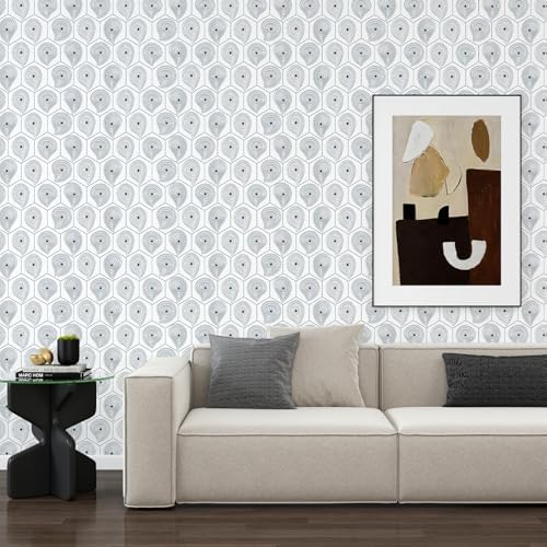 Hopepak Modern Peel and Stick Wallpaper 17.3" x 78.7" Geometric Contact Paper - Image 3