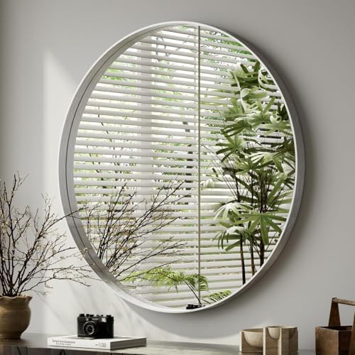 VooBang Round Bathroom Mirror 30 inch, Modern Round Bathroom Vanity Mirror - Image 4