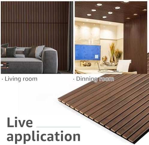 Art3d 4-Pack 3D Fluted Wood Sound Absorbing Slat Wall Panel, Dark Walnut - Image 3