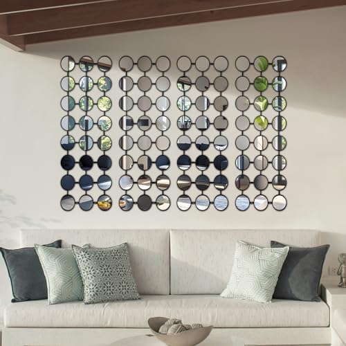 Black Multi Mirror Wall Decor, 24 Mini Mirrors, 40.5 x 14.5 in - Image 4