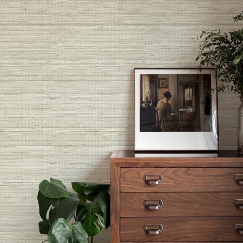 Rugreat Textured Grasscloth Wallpaper Peel and Stick 472inL 17.3inW - Image 3
