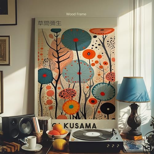 Yayoi. Kusama Framed Canvas Wall Art Vintage Japanese Painting Posters Tokyo - Image 3