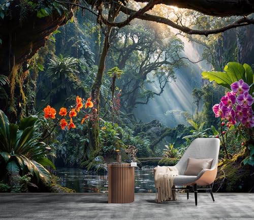 YQWDMX - Mysterious Tropical Jungle Peel and Stick Wallpaper Mural - Image 3