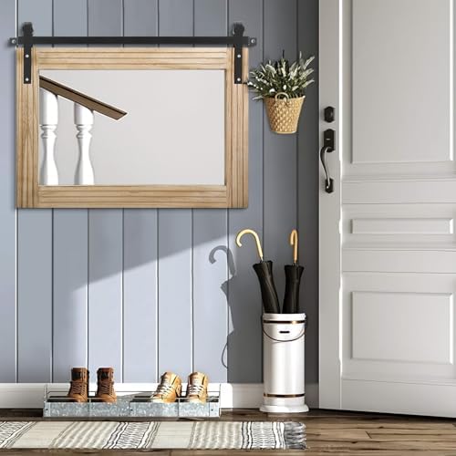 AAZZKANG Mirrors for Wall Large Rectangle Barn Door Mirror - Image 7