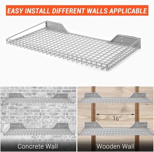 Wallmaster Garage Wall Shelves 23.6"x11.8" Wall Mount Metal Shelves 2 Pack - Image 4