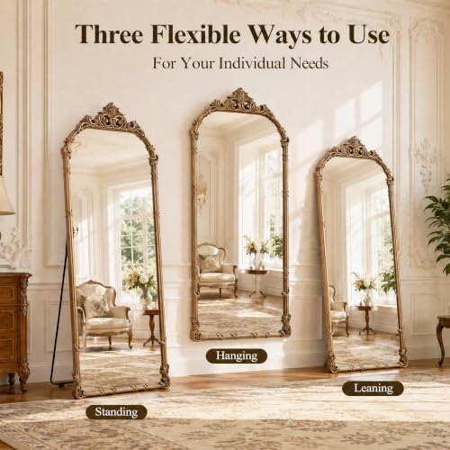 69"x28" Arched Full Length Mirror Vintage Statuary Bronze - Image 6