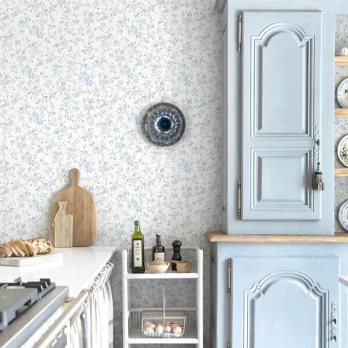 Peel and Stick Wallpaper for Nursery Blue Cherry Blossom Waterproof - Image 6