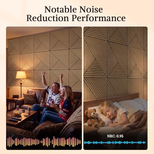Acoustic Wall Panels, 6 Piece 23.62"X 23.62" PVC Peel and Stick Wall Panels - Image 4