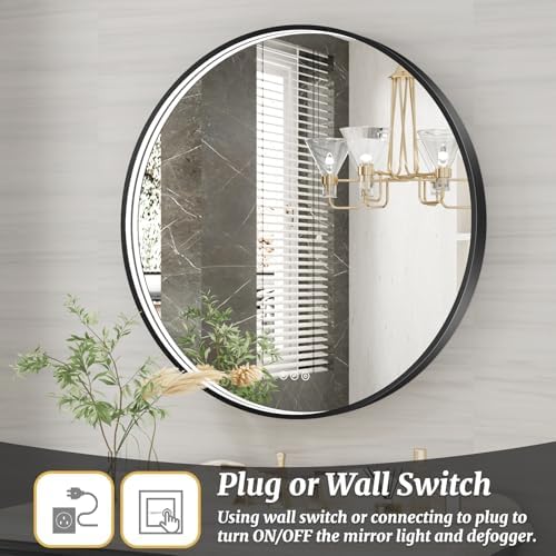 32 Inch Round LED Bathroom Mirror, Wall Mouted LED Vanity Mirror - Image 7
