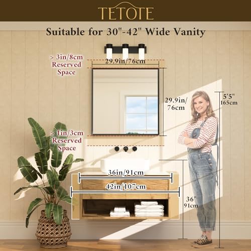 TETOTE Brushed Nickel Bathroom Mirror - Image 6