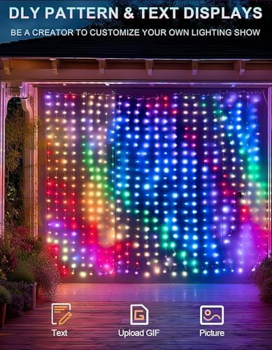 Dazzle Bright Smart Curtain Lights, 400LED 6.6FT x 6.6FT Color Changing - Image 3