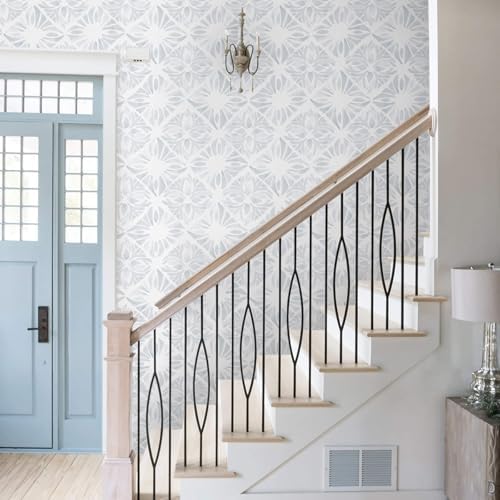 Blue Wallpaper Coastal Peel and Stick Wallpaper Boho 393"x17.3" Blue and White - Image 5